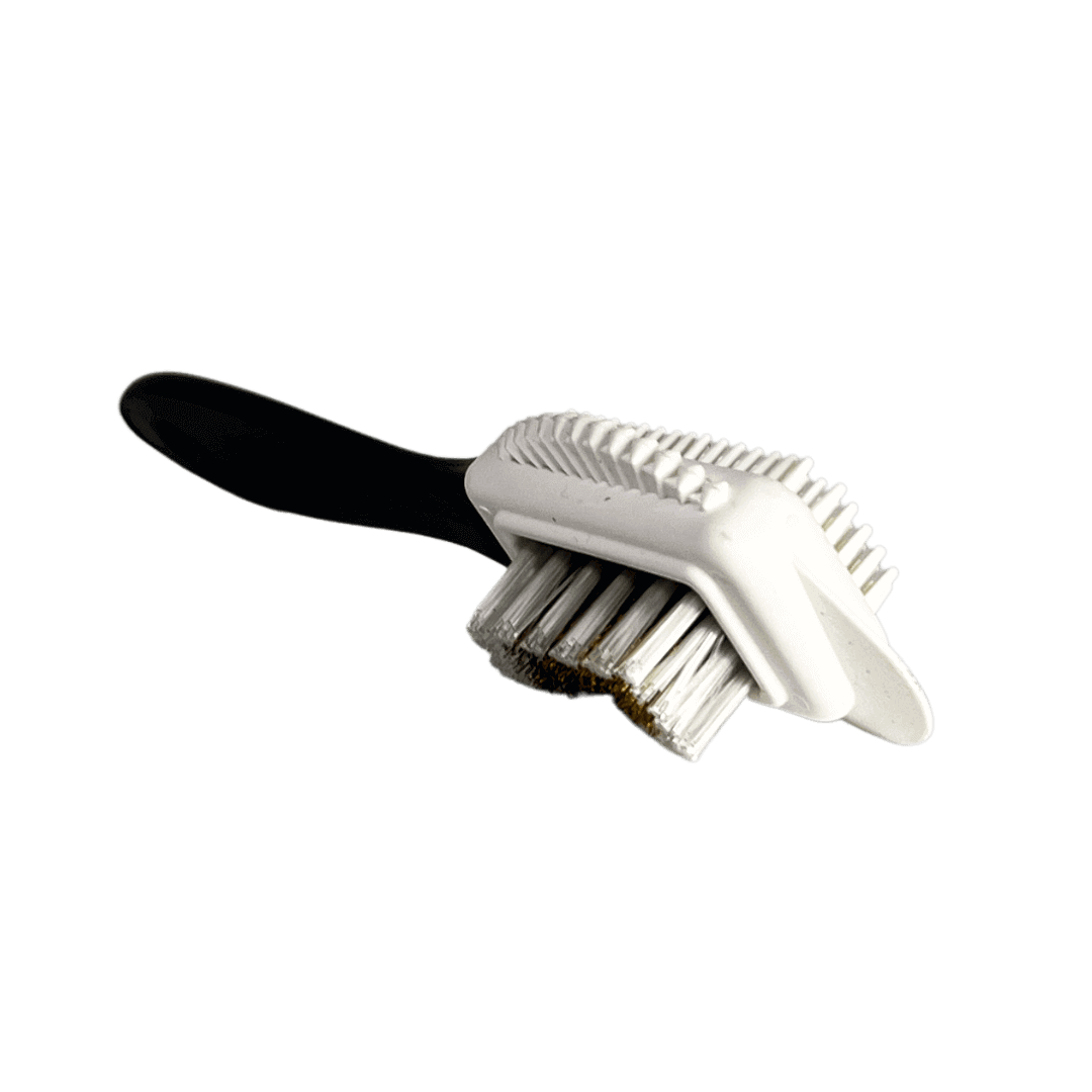Close-up of URAD Deluxe Suede Brush, showcasing its ergonomic design and premium bristles, perfect for cleaning suede shoes and restoring their original look.