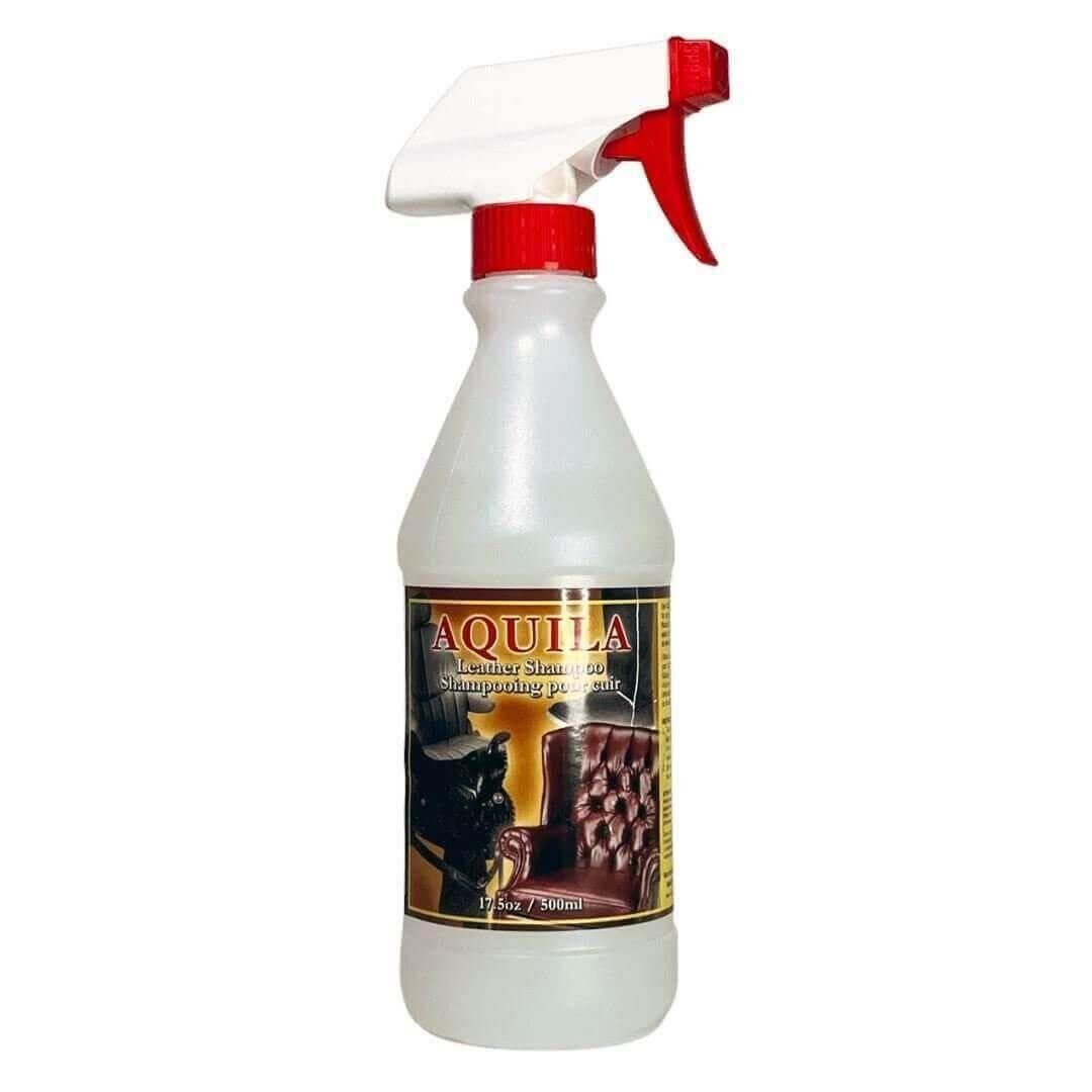 Aquila leather cleaner comes in an easy to use spray bottle to help you clean all your leather products. Simply spray, let it sit, and wipe it away.