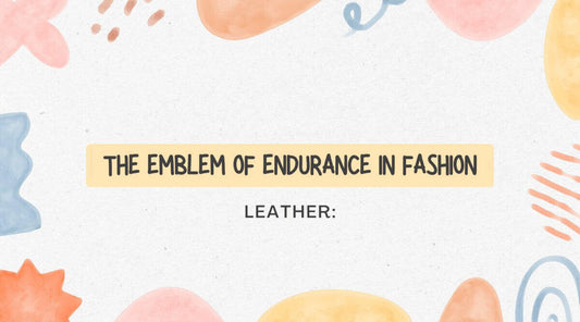 The Emblem of Endurance in Fashion with a focus on leather fashion, colorful abstract background.