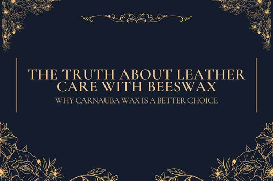 Article title on leather maintenance tips featuring beeswax and carnauba wax benefits.