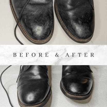 If you are looking to care for your leather dress shoes. You can use URAD neutral leather conditioner which polishes on black shoes and it is one of the best way to clean dress shoes.